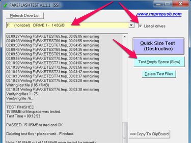 FakeFlashTest main window