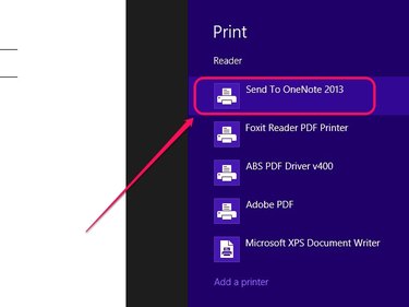 Select the OneNote printer.