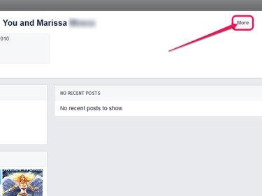 The Friendship page, with the More button highlighted