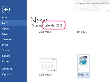 Select a calendar template.