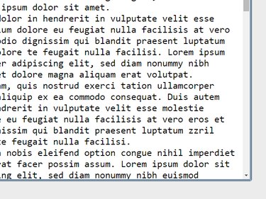 At any size, the text only requires vertical scrolling.