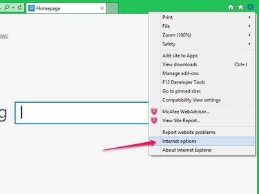 Choose Internet Options