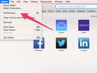 Click "Preferences" in the "Safari" menu.