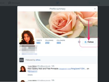 Click the Follow button on the Profile Summary