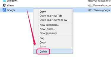 Delete a bookmark