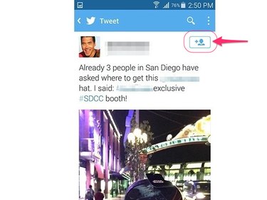 Tap the icon on the dedicated tweet page (Android 5.0)