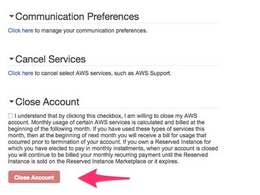 Click the "Close Account" Button