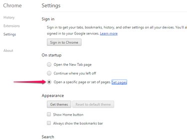 Choose to Open a Specific Page