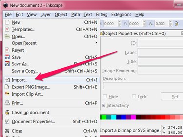 The Import... selection is in the middle of the File menu; the keyboard shortcut is Ctrl-I.