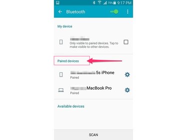 Select the headset on the Paired list (Android 5.0)