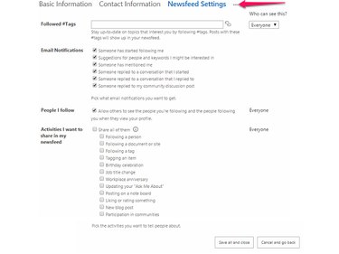 Newsfeed Settings
