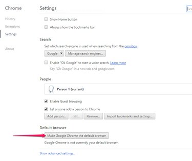 Choosing Chrome as Default