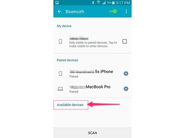 Wait for the device to appear on the list of available devices (Android 5.0)