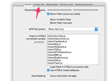 Click "Control Lists."