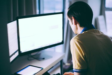 Person sitting at computer