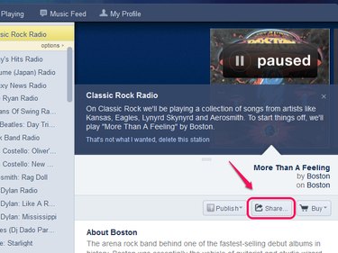 Share button on Web