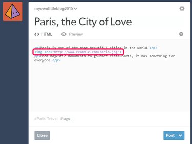 Add the HTML code.