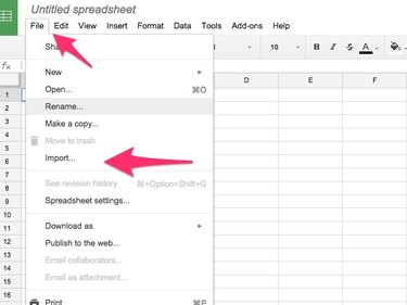 Choose Import in the File menu.