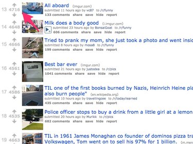 See a post's vote total from the front page.