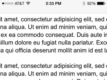 A PDF file shown exceeding the dimensions of an iPhone's screen.