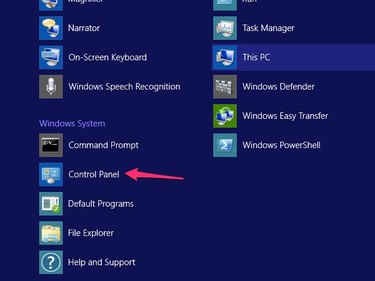 Click Control Panel.