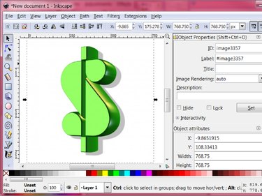The original jpeg image is loaded and selected in the Inkscape window