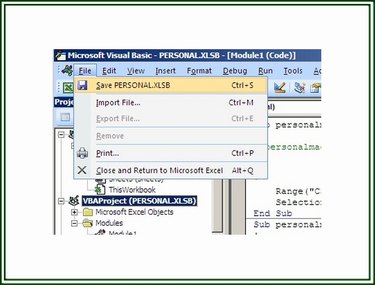 Save the Personal.xlsb file