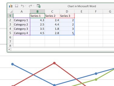 Edit a chart in Word.