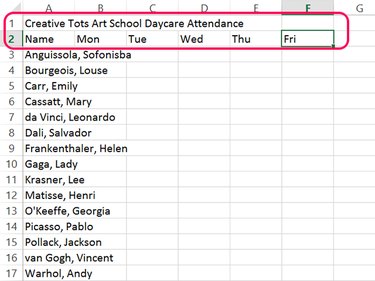 Enter a title and the days of the week.
