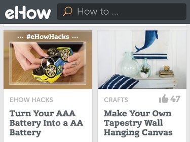 The eHow website as seen on an iPhone.