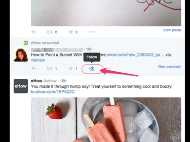 Click the Follow icon beneath the tweet