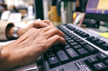 working on the computer