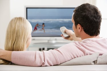Couple watching television