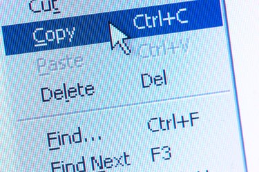 Copy option on computer