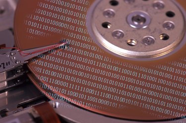 horizontal close-up of hard disk