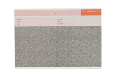 carbon salary slip on white background.