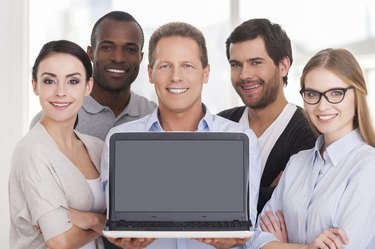 Happy business team.