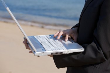 Businessman using laptop