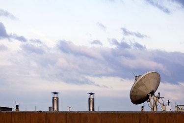 Satellite Dish on Rooftop