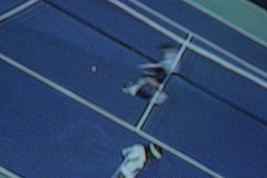 Tennis match on television